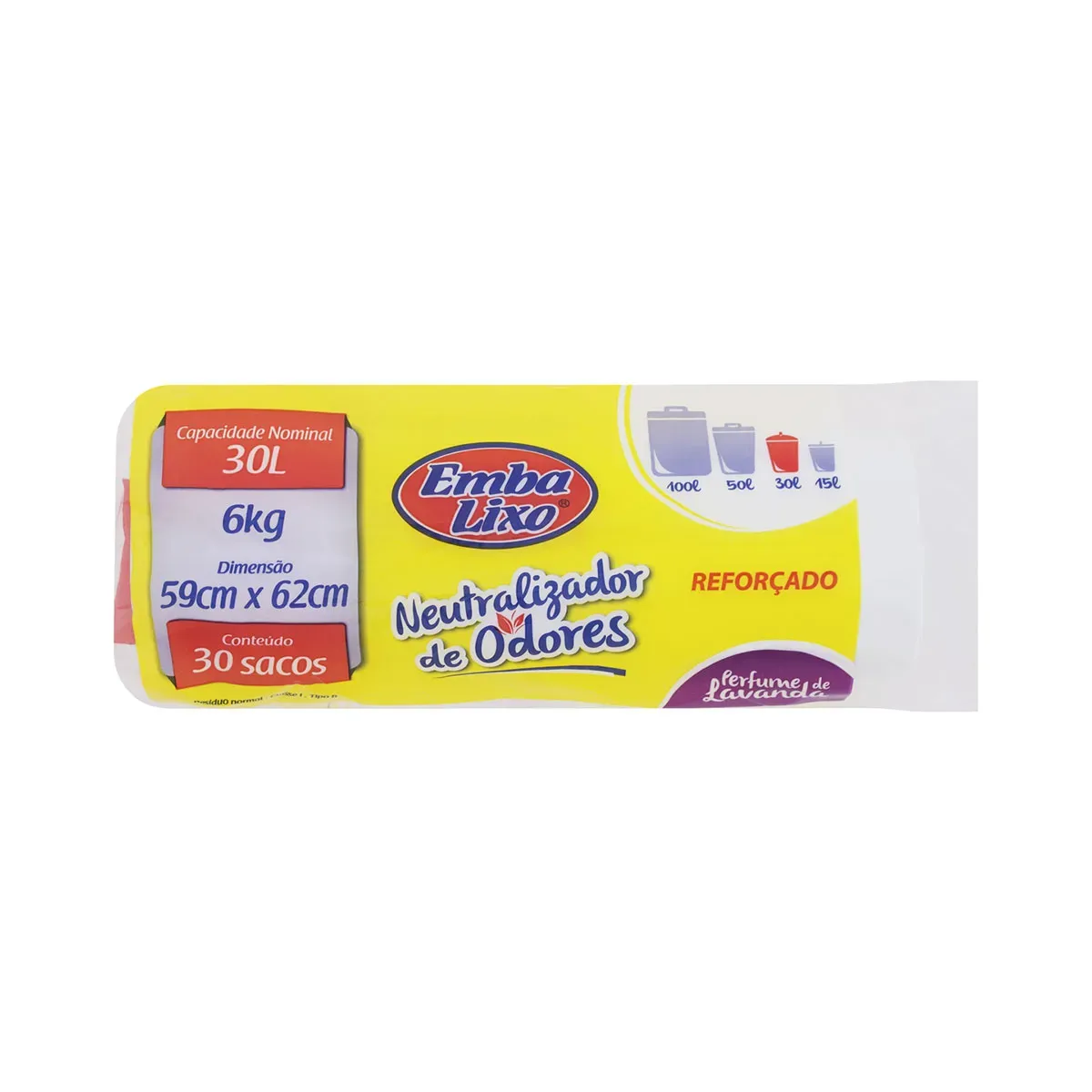 Sacos Plásticos Lixo Neutralizador Odores 30L 30UN