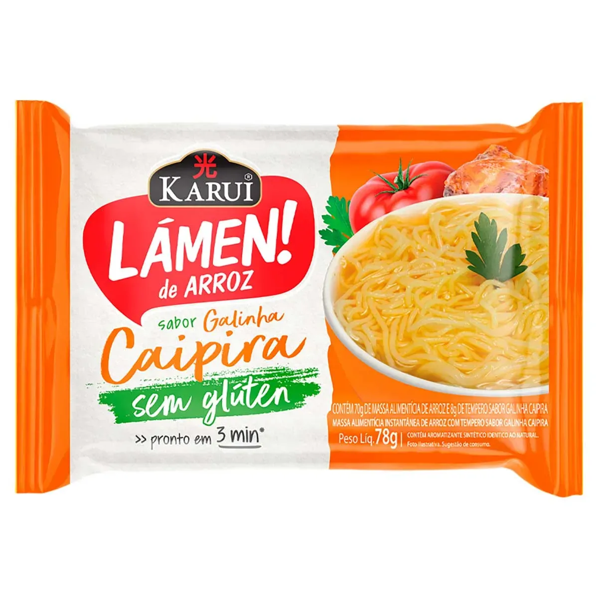 Macarrão Instantâneo Arroz Lámen Galinha Karui 78G