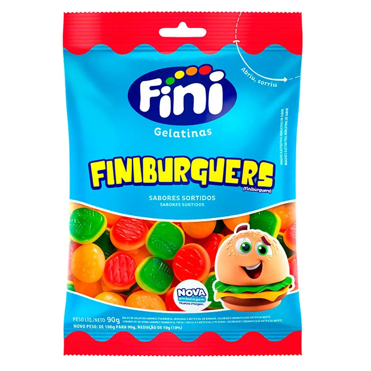 Bala de Gelatina Fini Finiburguers Sortidos 90G