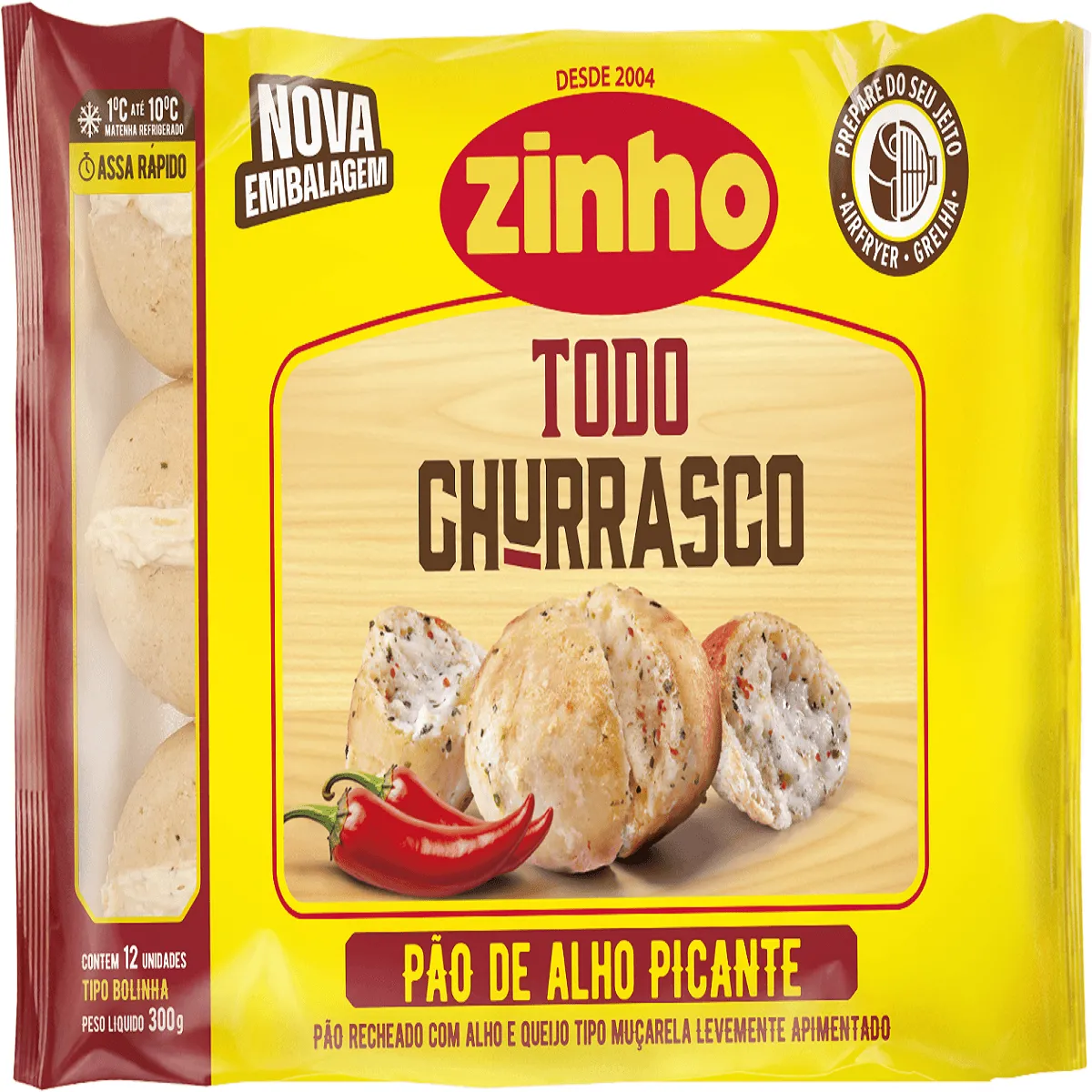 Pão de Alho com Alho e Muçarela Picante Zinho 300G