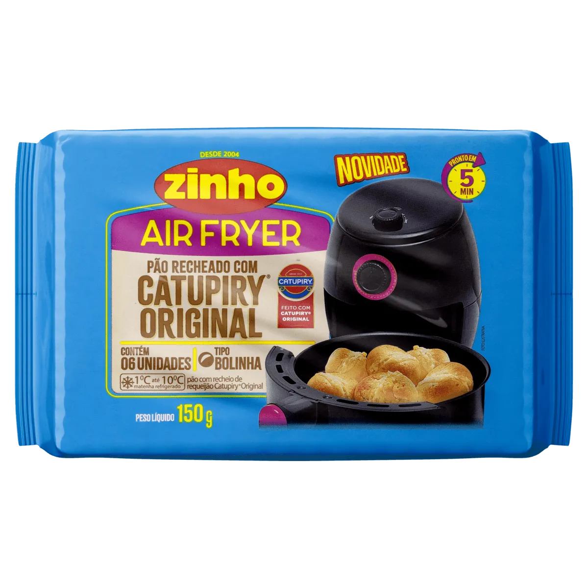 Pão Bolinha Recheio Zinho Air Fryer Catupiry 150G