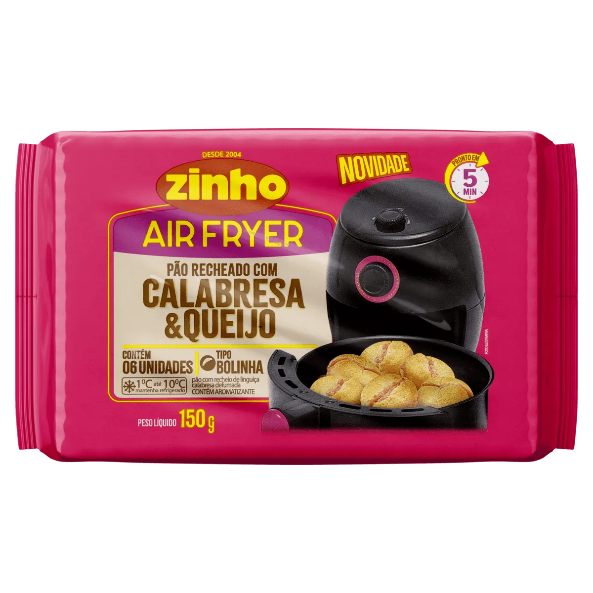 Pão Bolinha Recheio Calabresa Queijo Zinho 150G