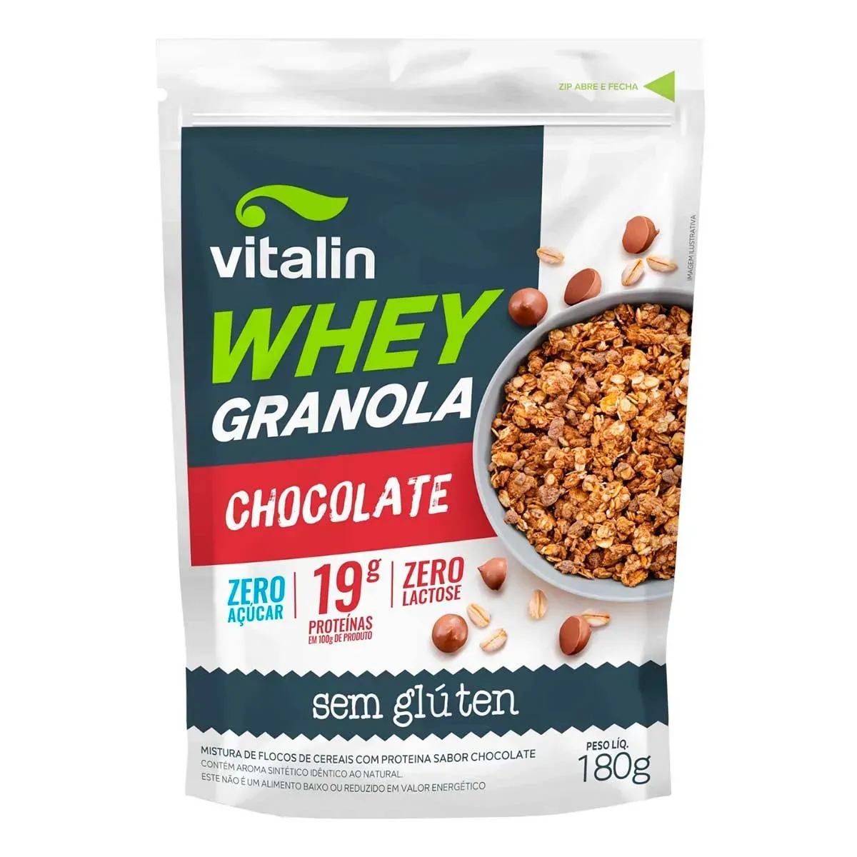 Granola Chocolate sem Glúten Zero Vitalin 180G