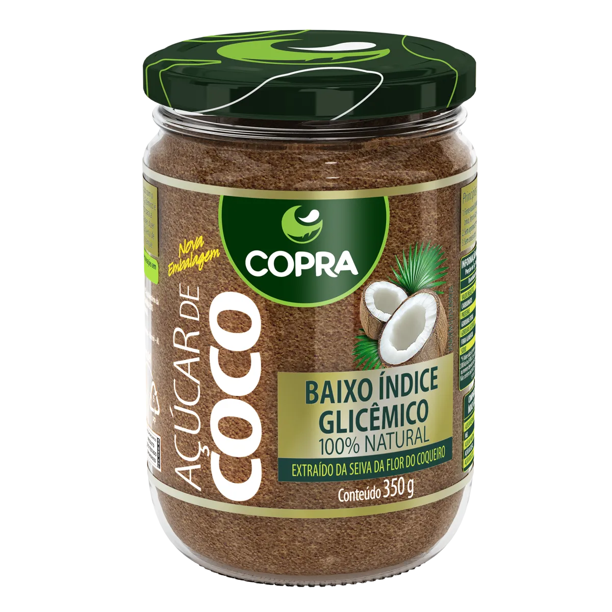 Açúcar de Coco Copra Vidro 350G