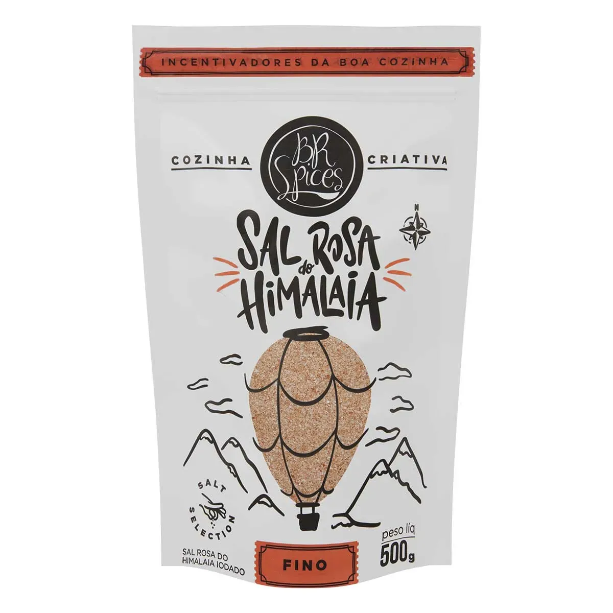 Sal Rosa Himalaia Fino Iodado BR Spices Salt 500G