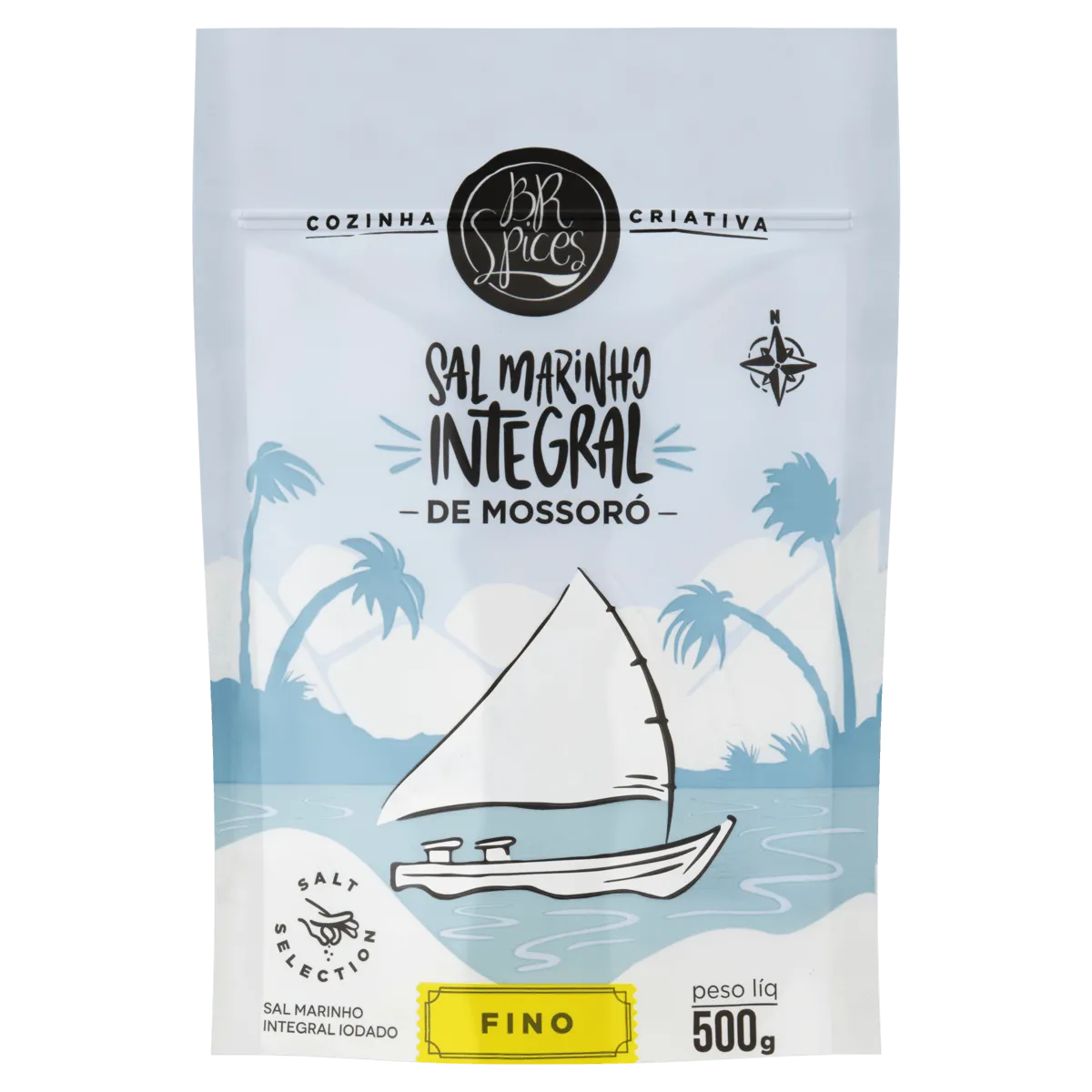 Sal Marinho Fino Integral BR Spices Salt 500G