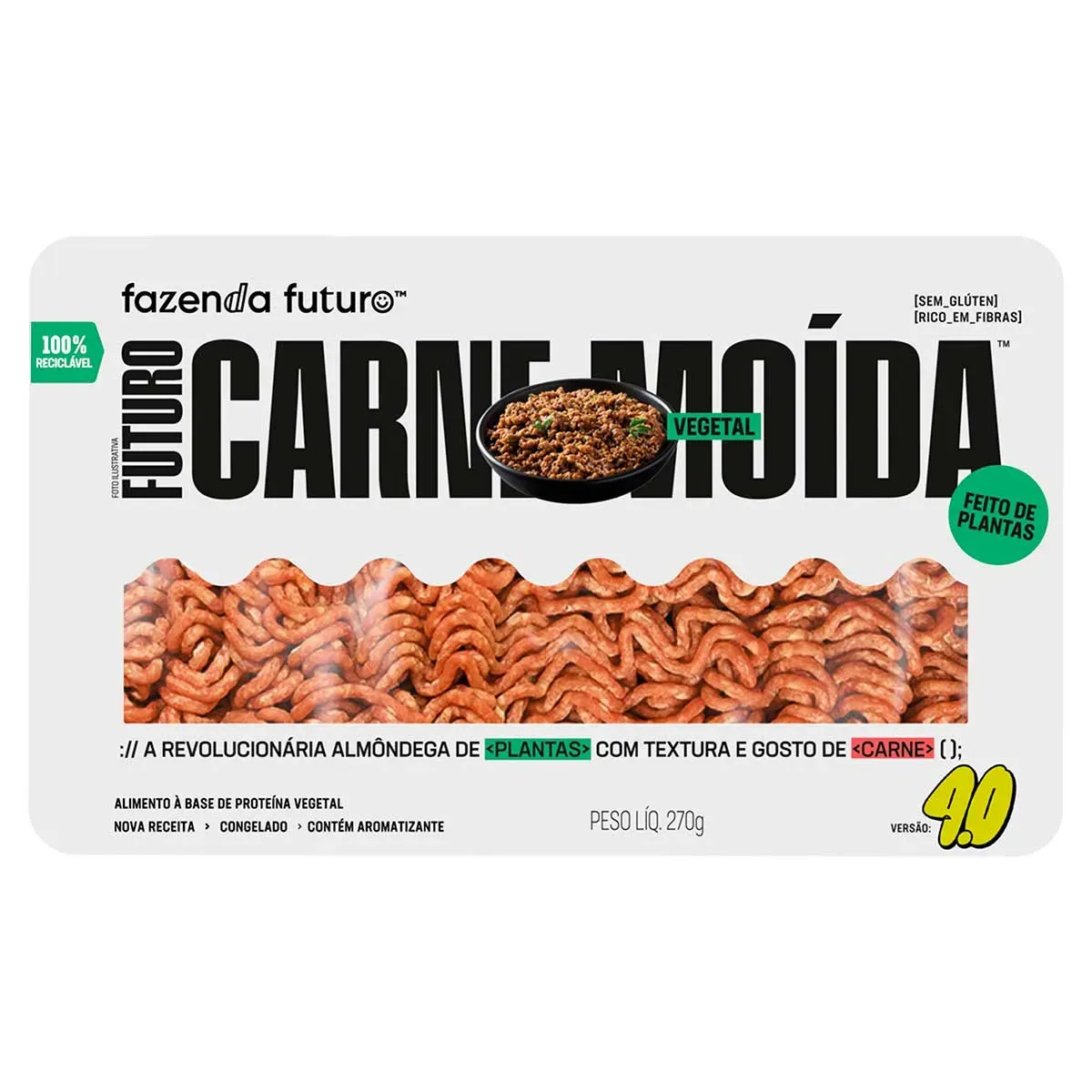 Carne Moída Plant Based Fazenda Futuro 270G