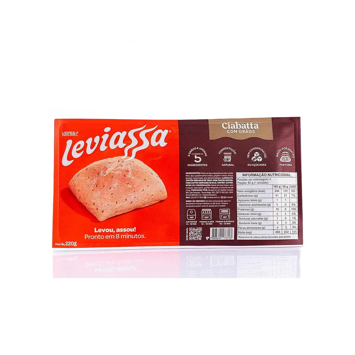 Pão Ciabatta com Grãos Leviassa 220G