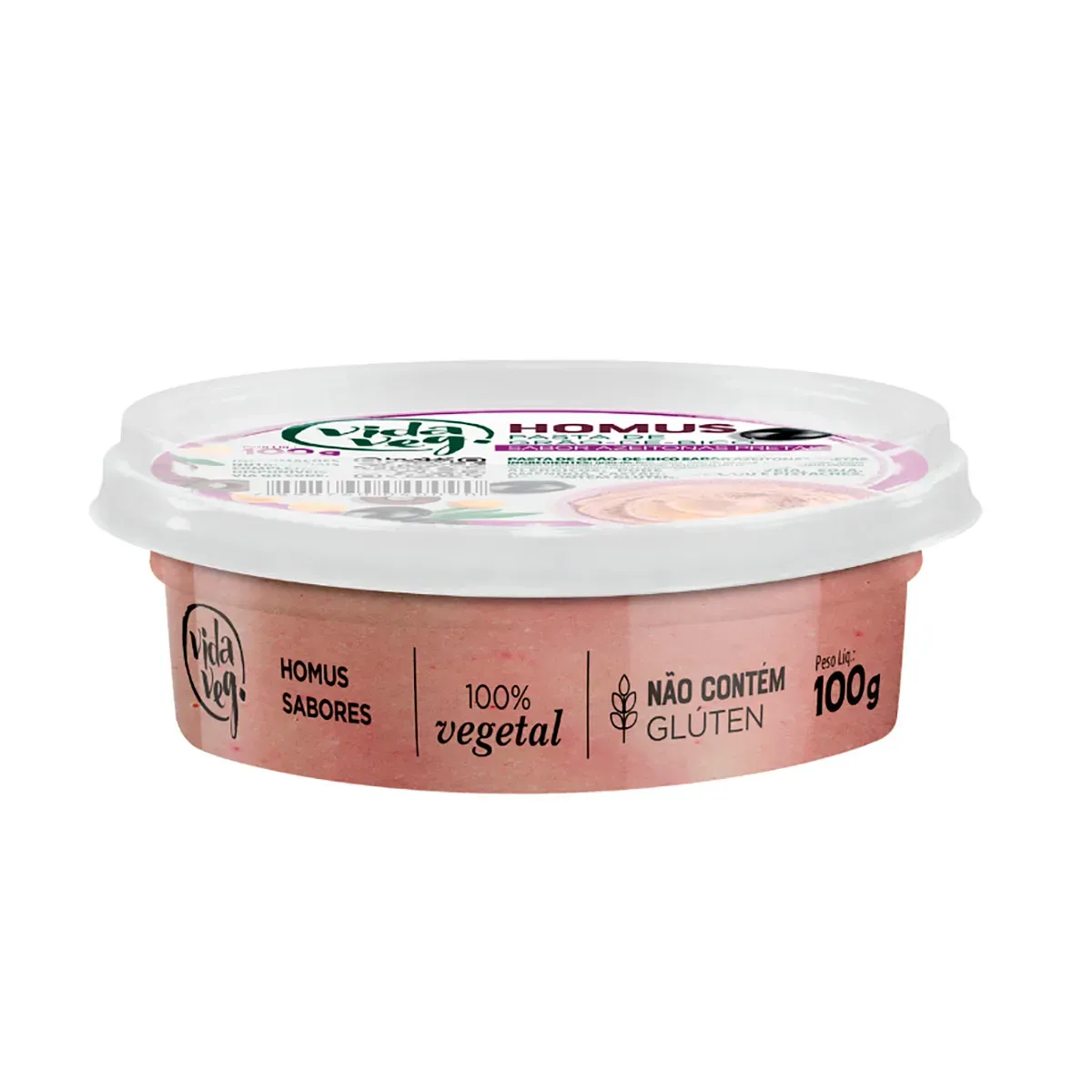 Homus Pasta Grão-De-Bico Azeitona Preta Vida 100G
