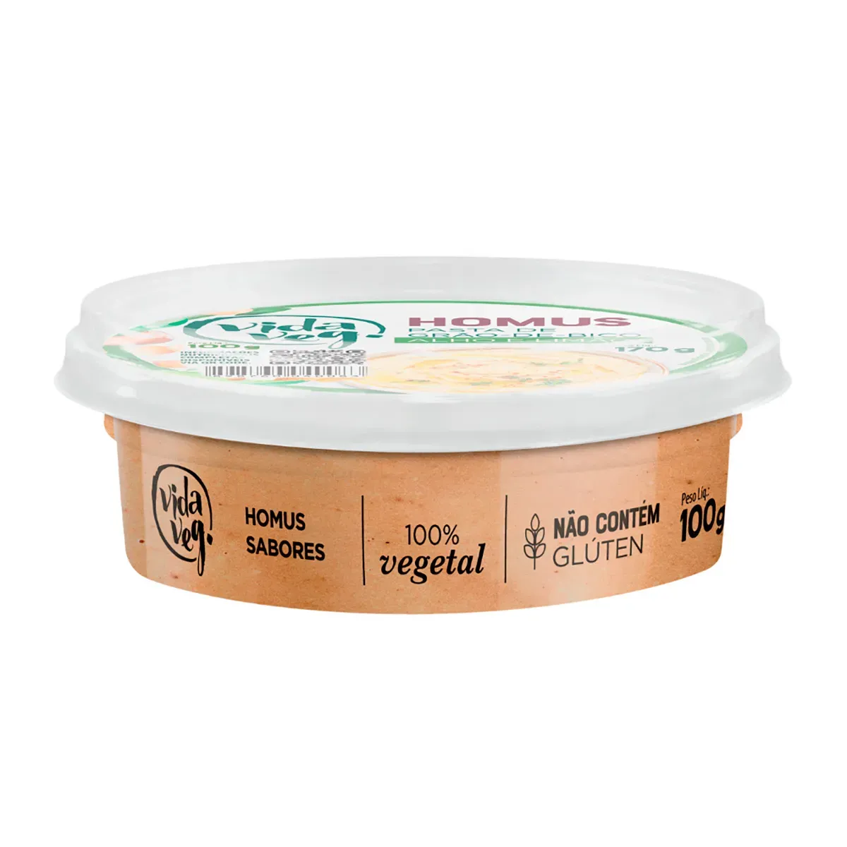 Homus Pasta Grão-De-Bico Alho Limão Vida Veg 100G