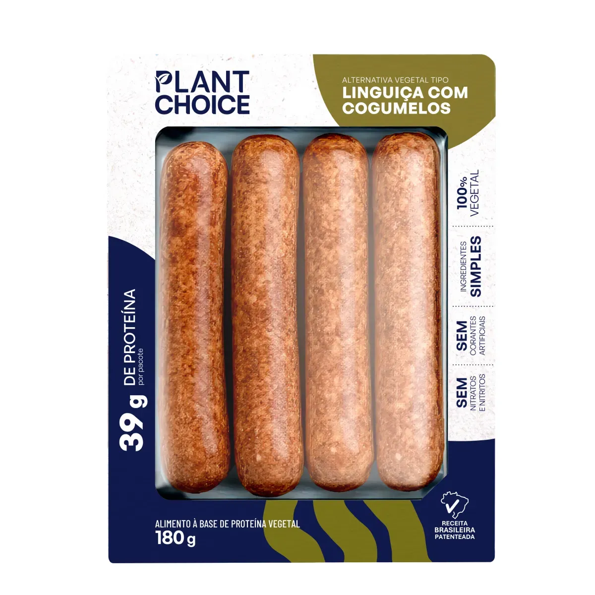 Linguiça Vegetal com Cogumelos Plant Choice 180G