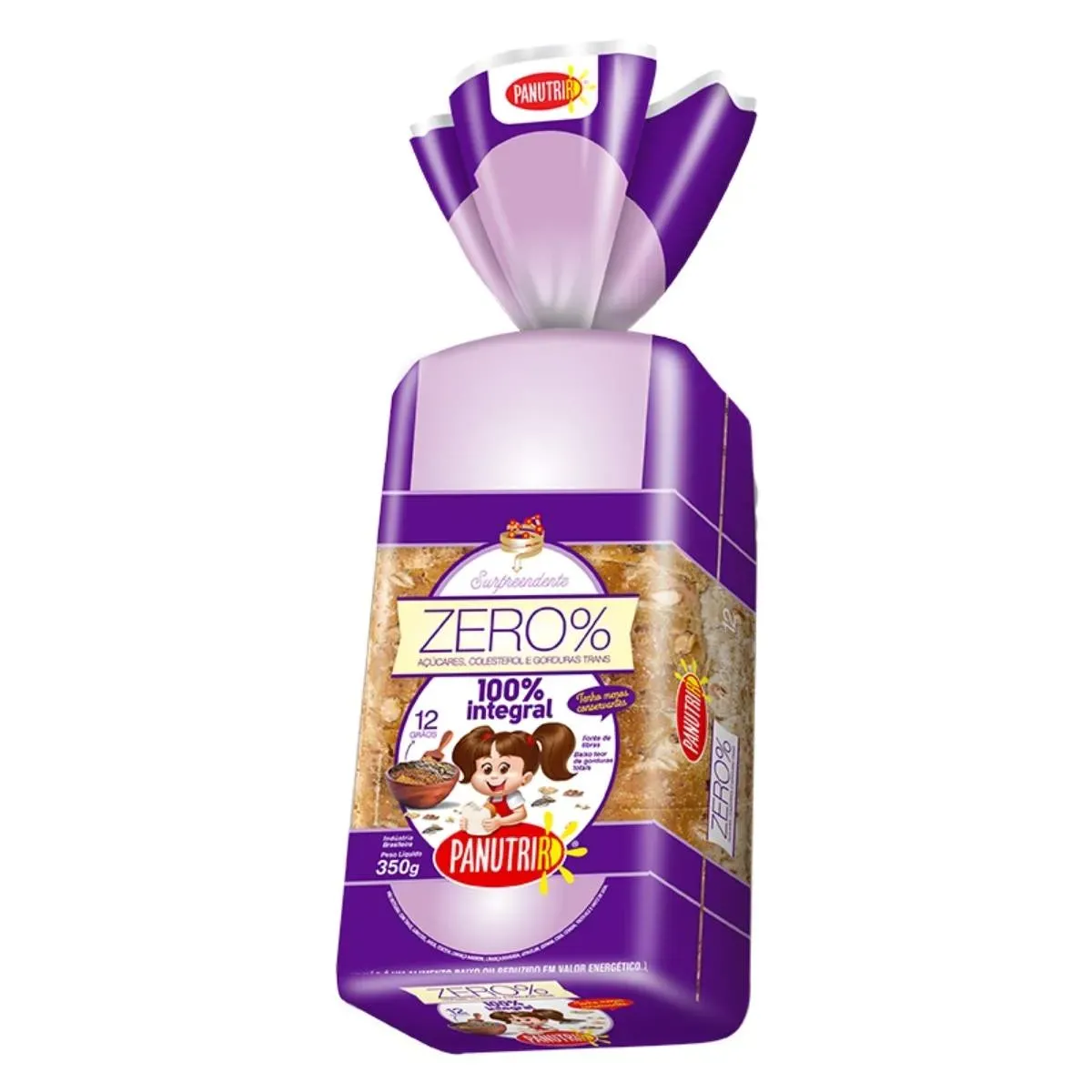 Pão de Forma Integral 12 Grãos Zero Panutri 350G