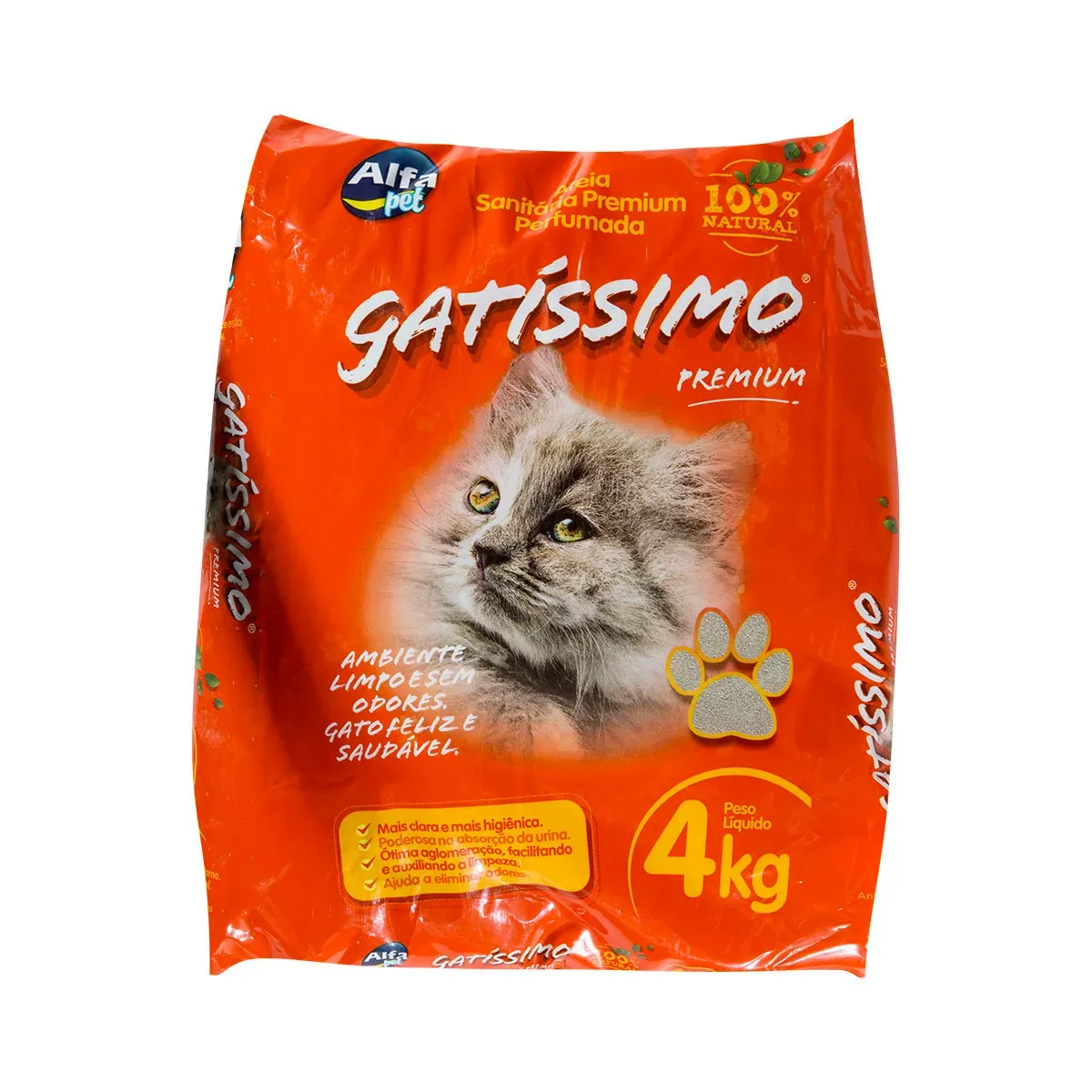 Areia Higiênica Antiodor Gatíssimo 4KG