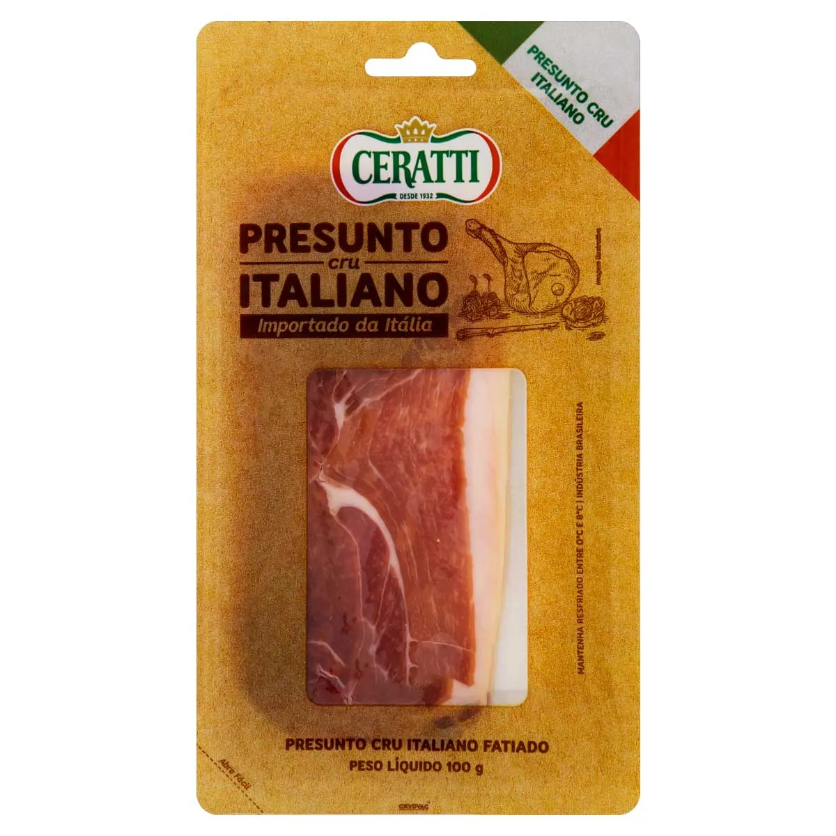 Presunto Cru Italiano Fatiado Ceratti 100G