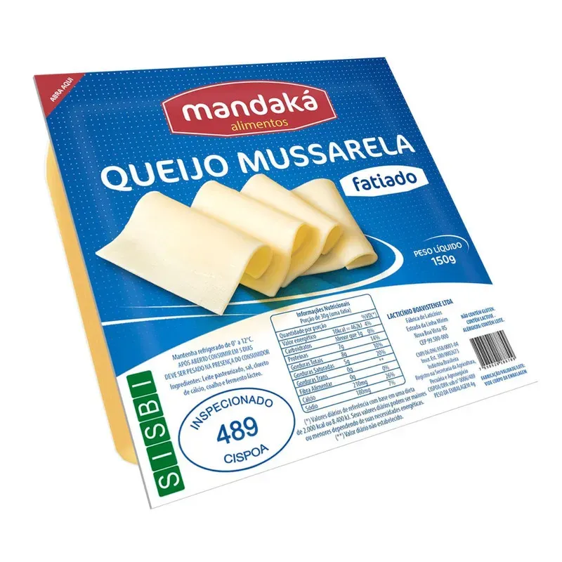 Queijo Mussarela Fatiado Mandaká 150G