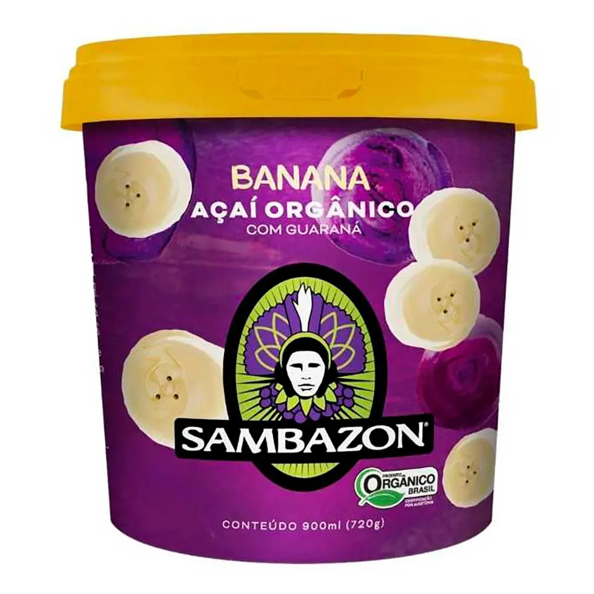 Açaí Orgânico Sambazon Guaraná Banana 900ML