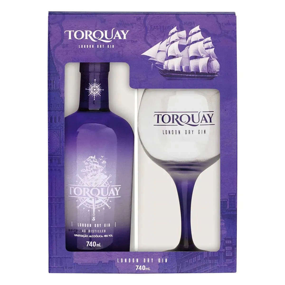 Kit Gin Torquay London Dry + Taça 740ML