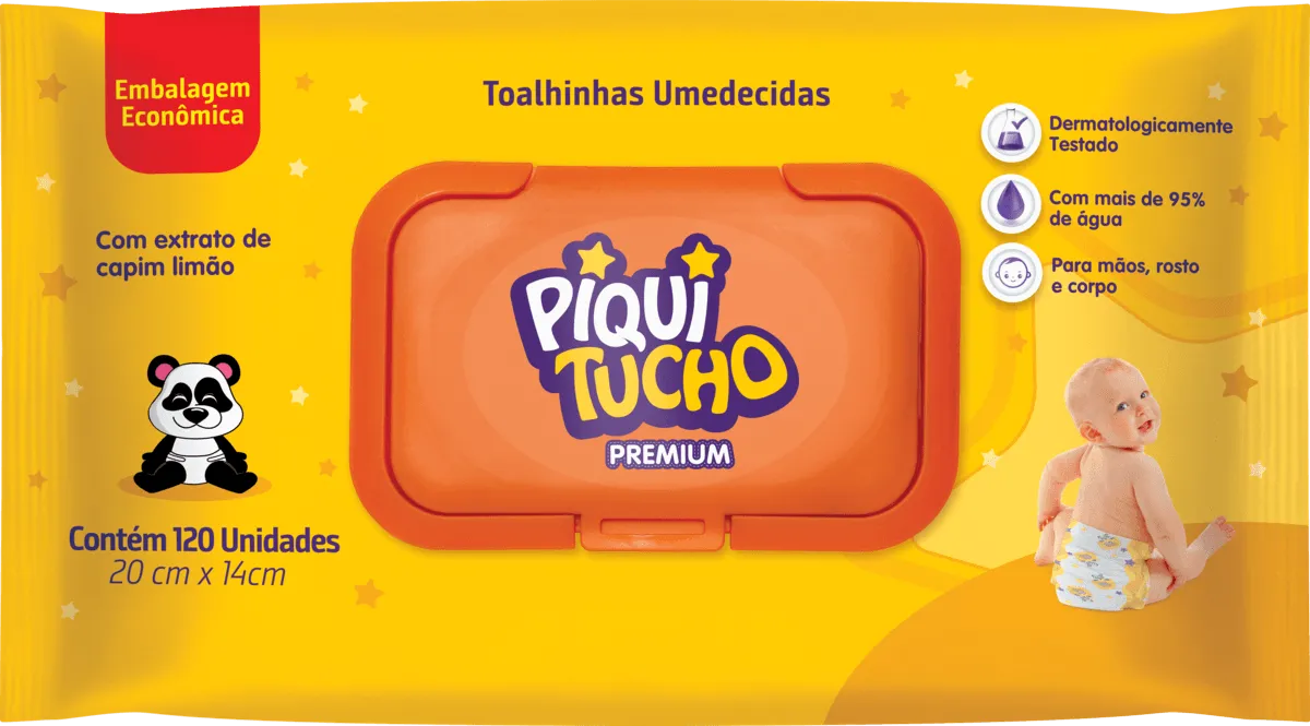 Lenço Umedecido Piquitucho 120UN