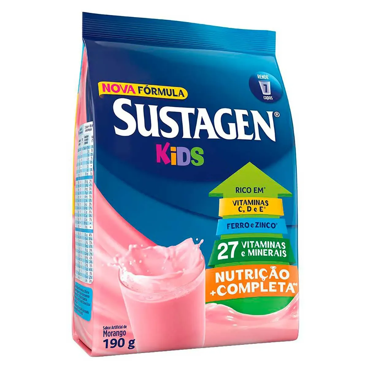Complemento Alimentar Sustagen Kids Morango 190G