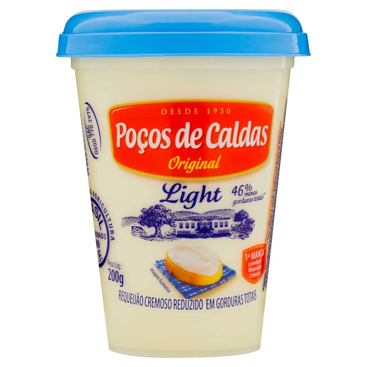 Requeijão Cremoso Light Poços de Caldas 200G