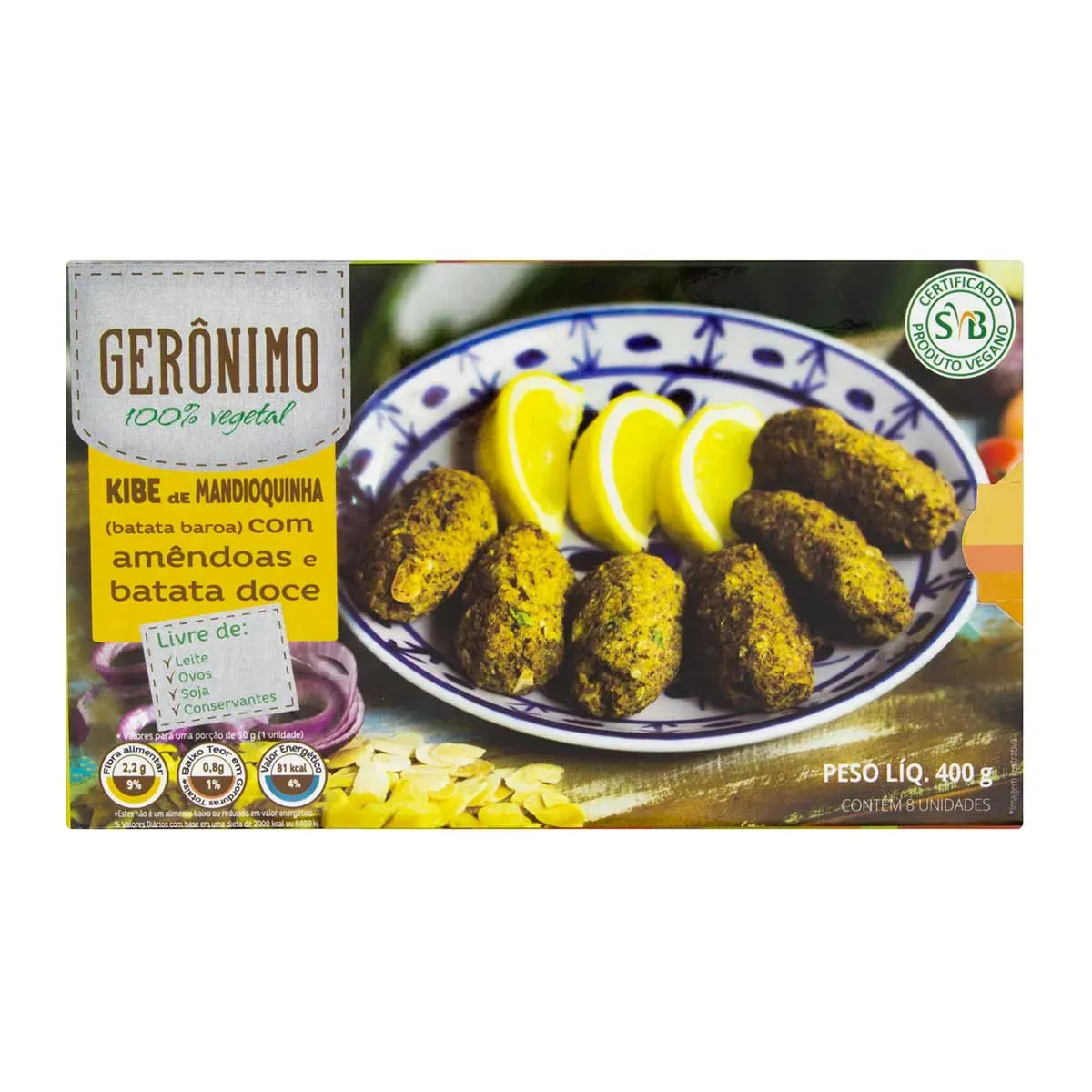 Quibe Mandioquinha Amêndoas Batata-Doce 400G 8UN