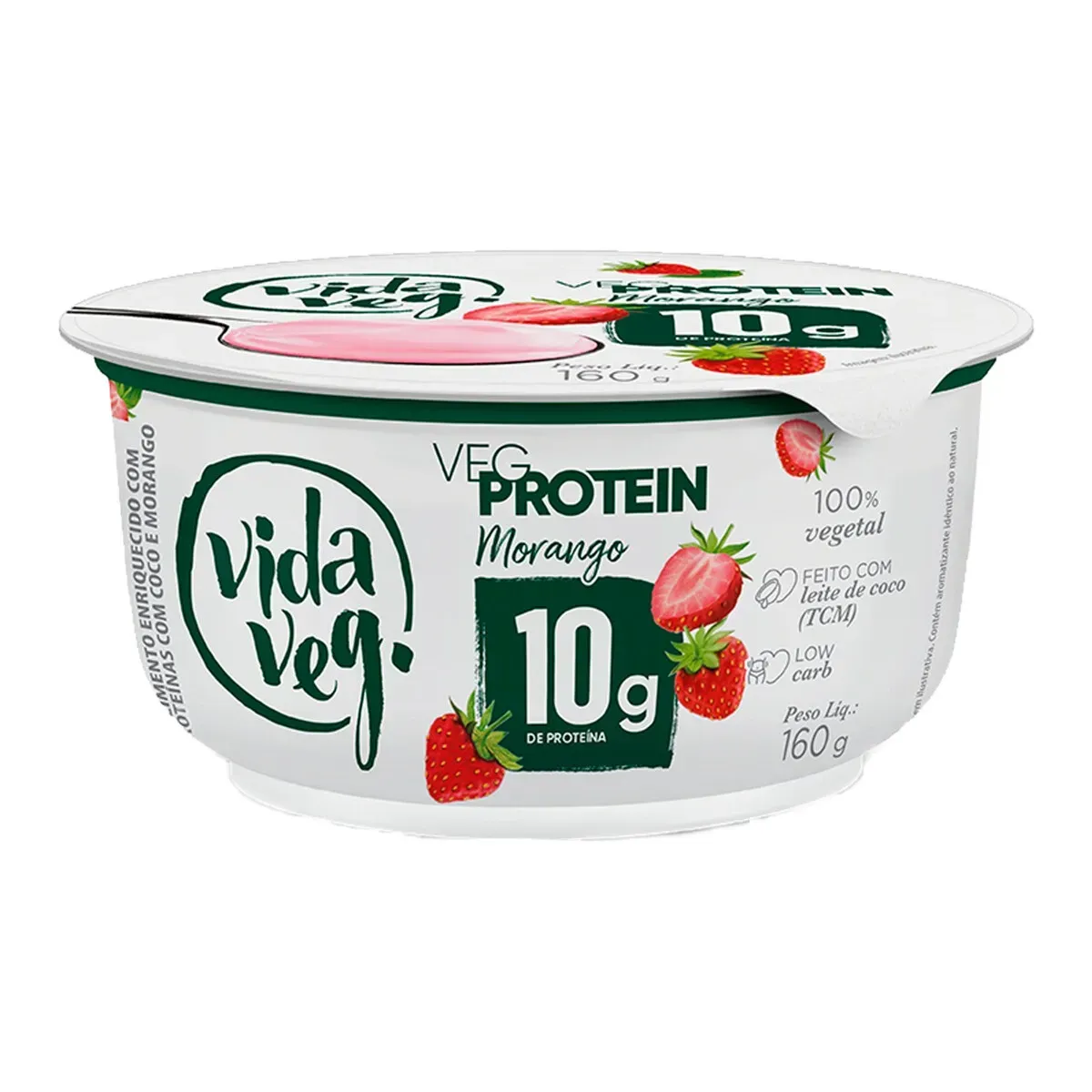 Iogurte Proteico Vegano Proteína Morango Vida 160G