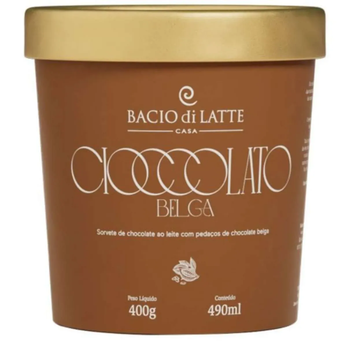 Sorvete Ciocco Belga Bacio Di Latte 490ML