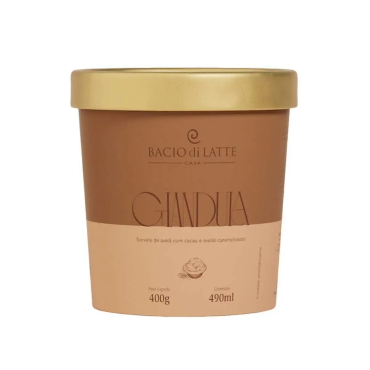 Sorvete Gianduia Bacio Di Latte 490ML