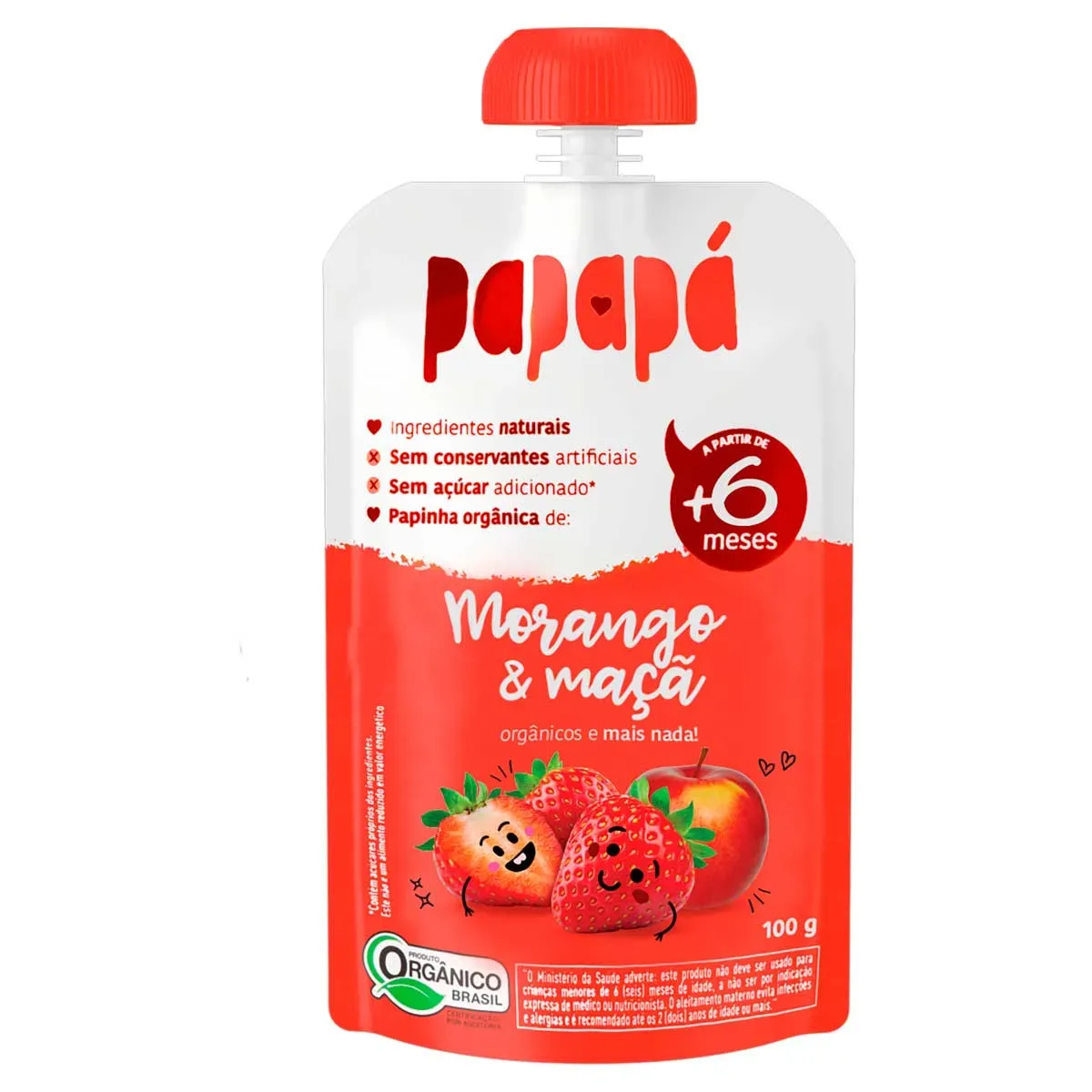 Papinha Orgânica Morango Maçã Papapá Squeeze 100G