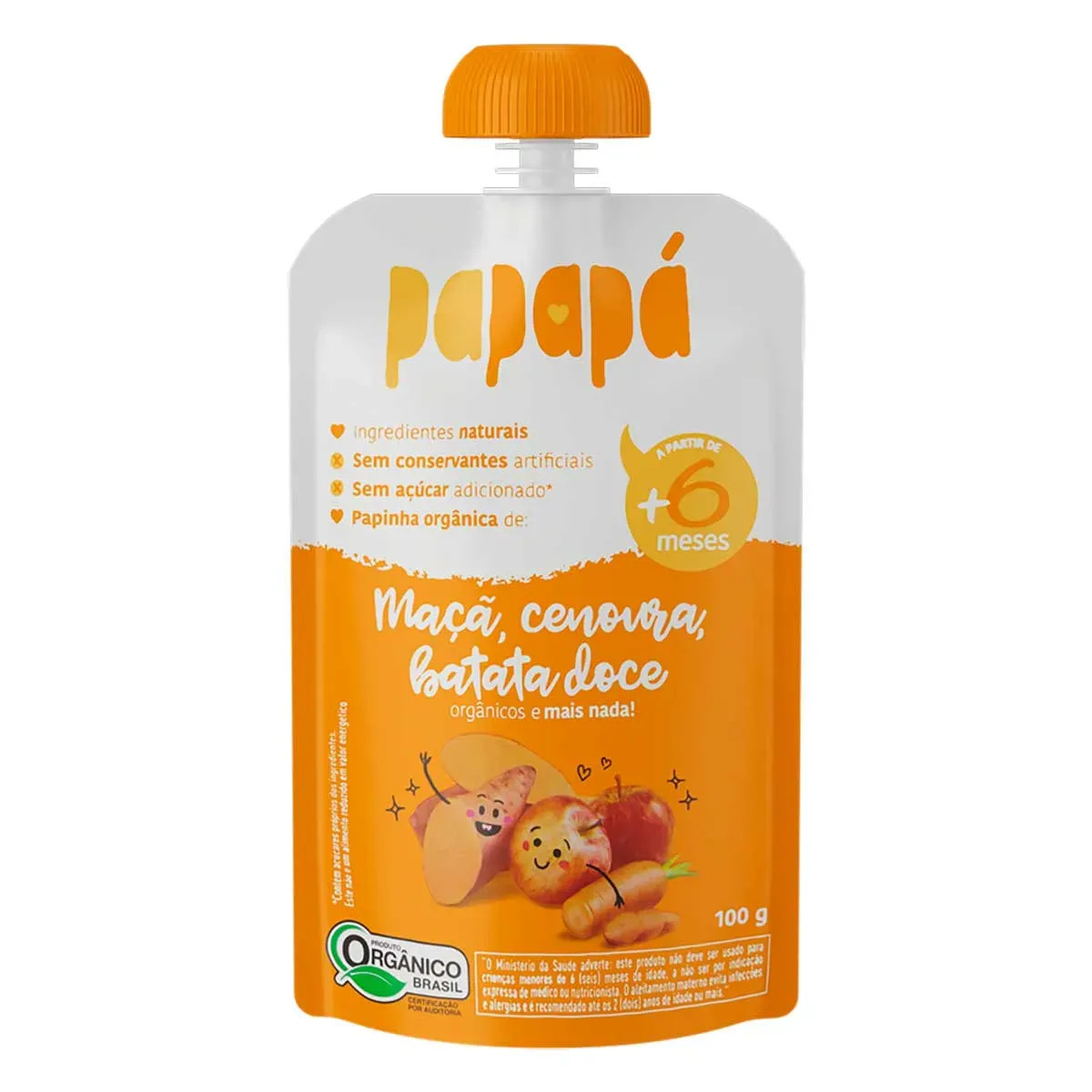 Papinha Orgânica Cenoura e Maçã Papapa 100G