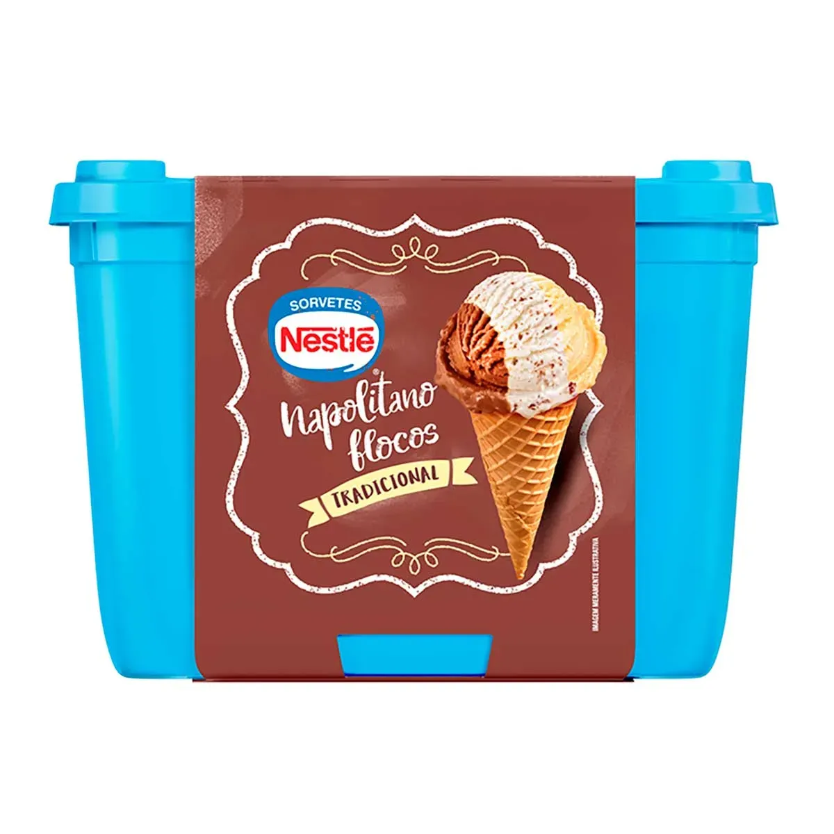 Sorvete Napolitano Flocos Nestlé 1,5L