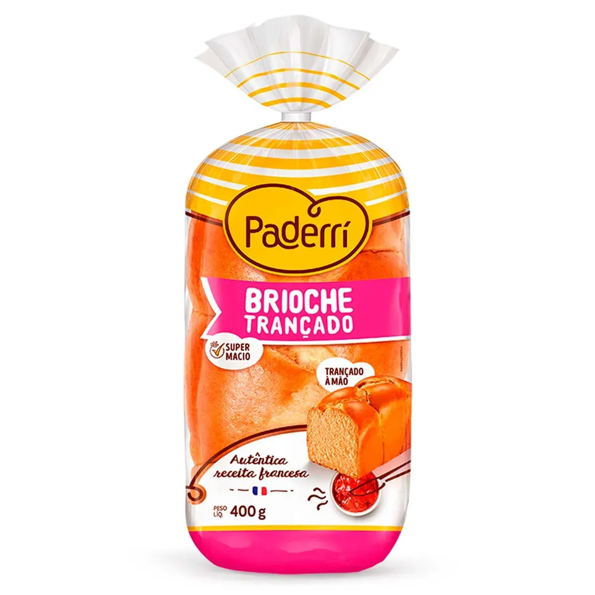Pão Brioche Trancado Paderri 400G