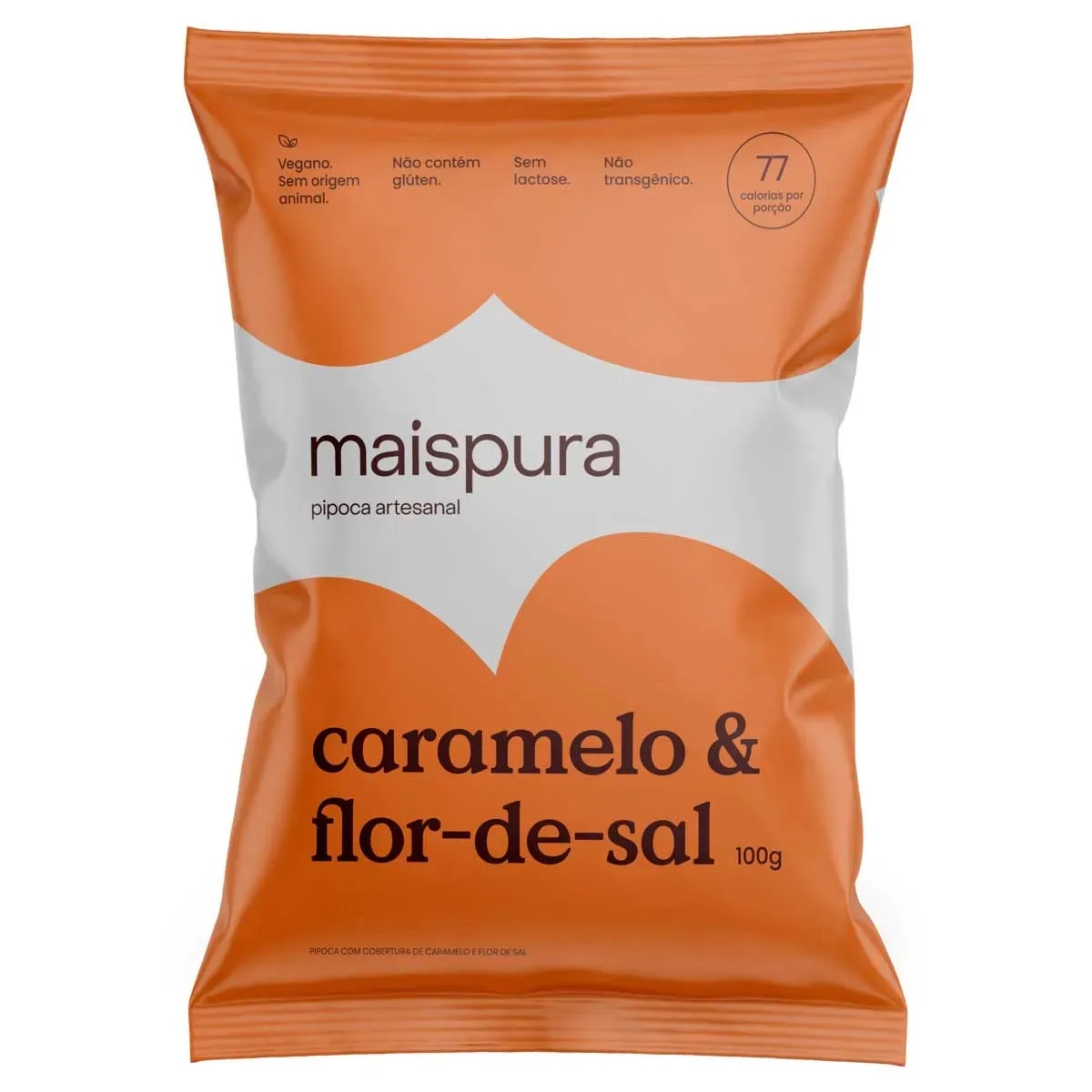 Pipoca Artesanal Caramelo Flor-de-Sal Pura 100G