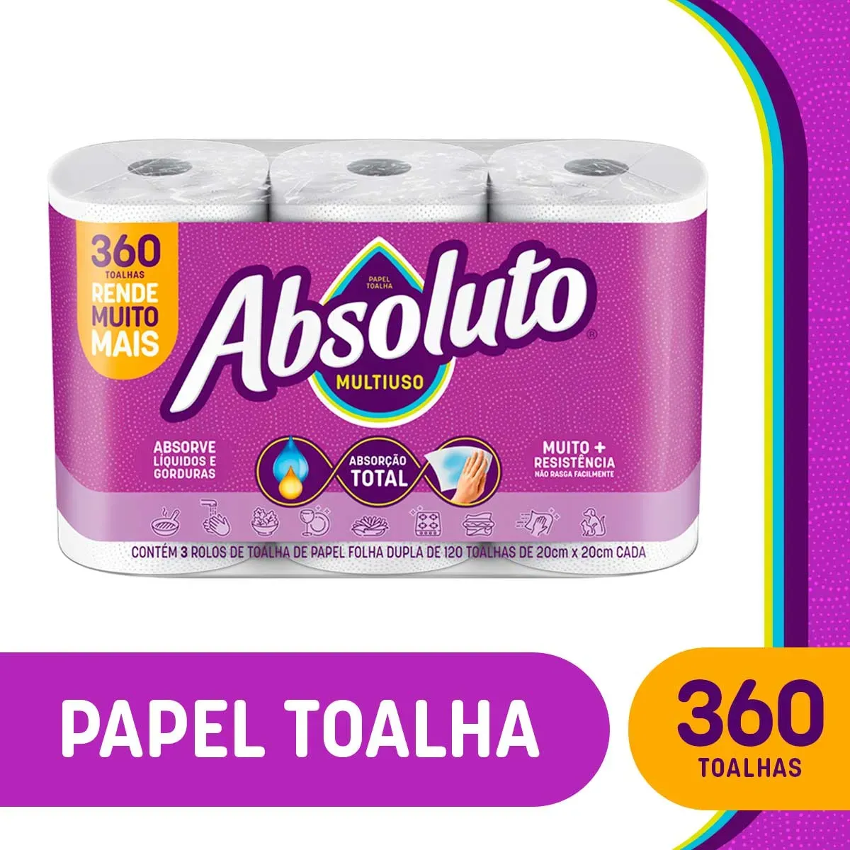 Papel Toalha Multiuso Absoluto 3UN