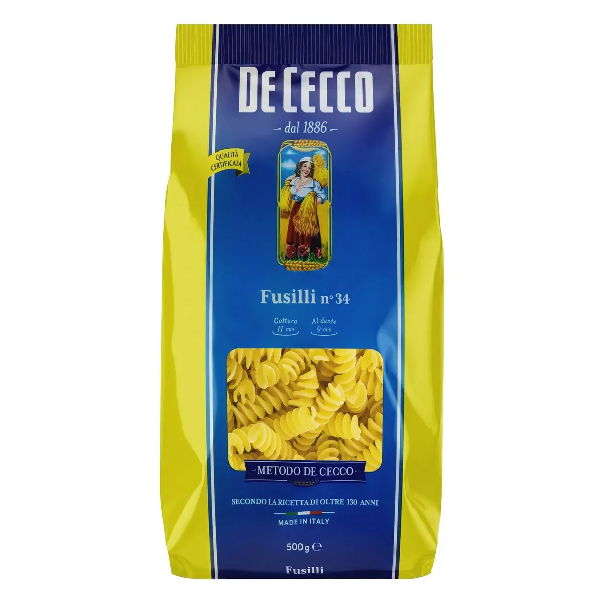 Macarrão Sêmola Grano Duro Fusilli 34 Cecco 500G