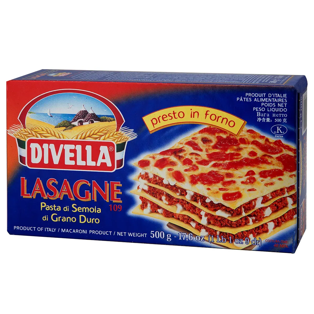 Macarrão Lasanha Divella Nº 109 500G
