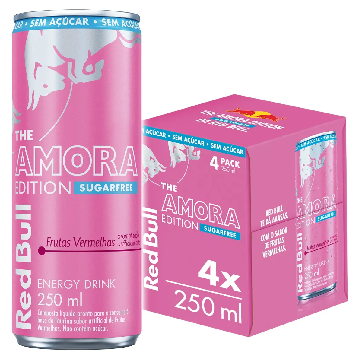 Energético Red Bull Amora Sem Açúcar 4 Latas 250ML