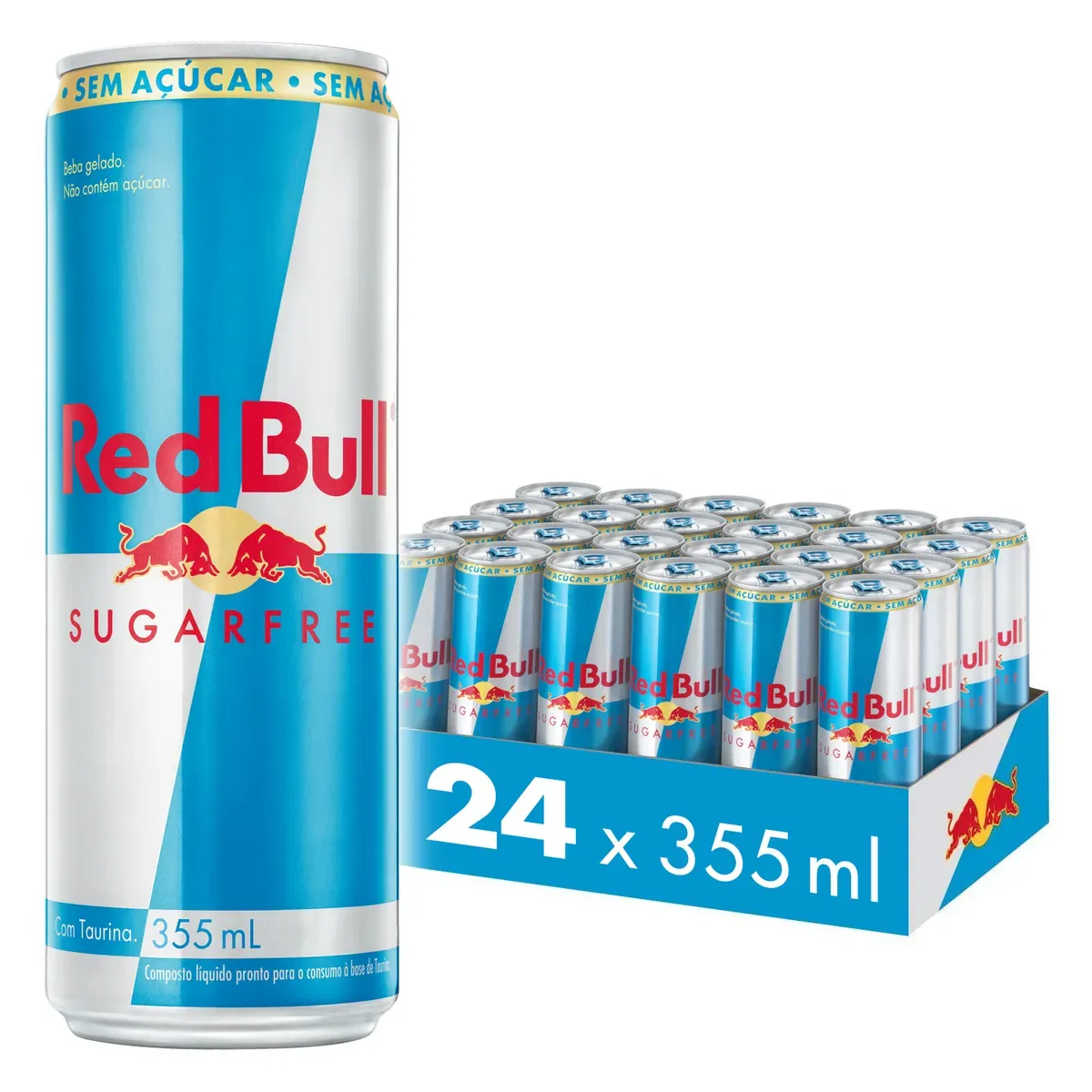 Energético Red Bull Sem Açúcar (24 latas) 355ML