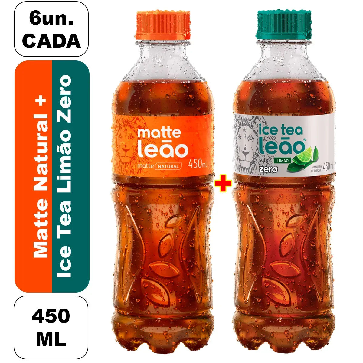 Kit Matte Natural + Ice Tea Limão Zero 450ML 6UN