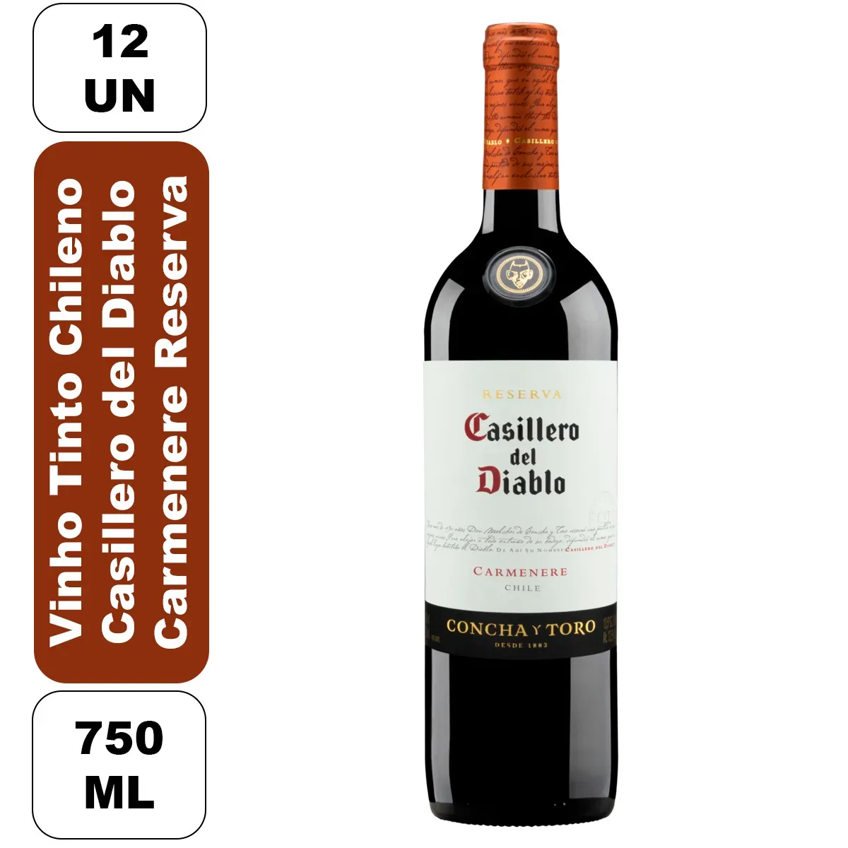 Kit Vinho Tinto Casillero del Diablo 750ML 12UN