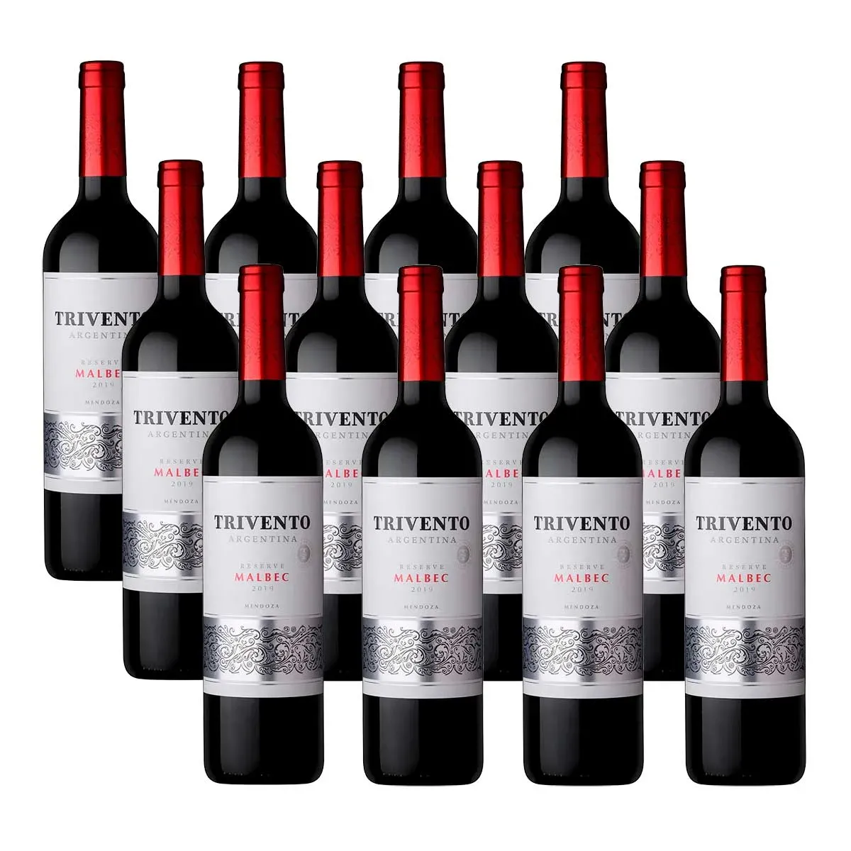 Kit Vinho Tinto Trivento Reserve Malbec 750ML 12UN