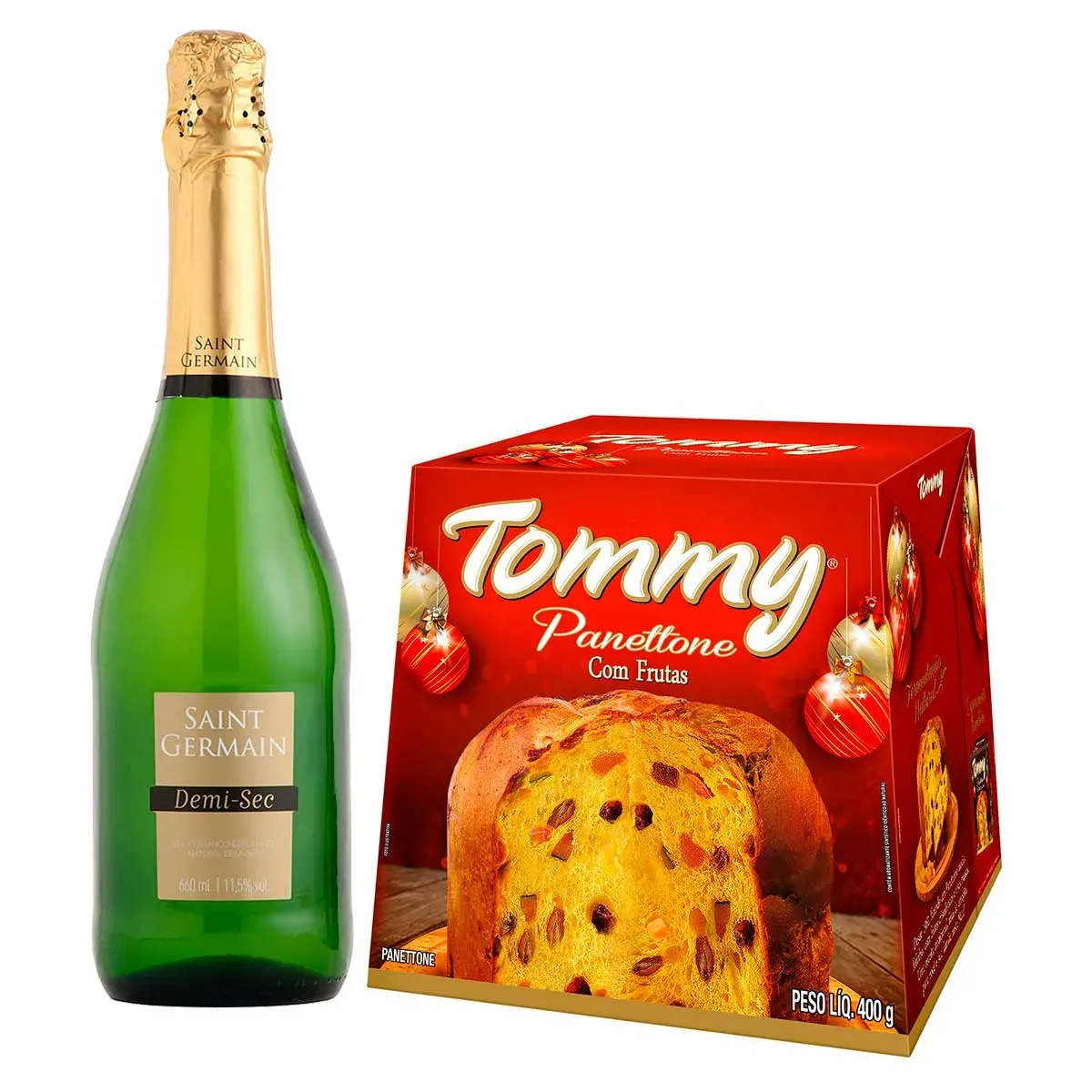 Espumante branco saint germain demi +panetone 400G