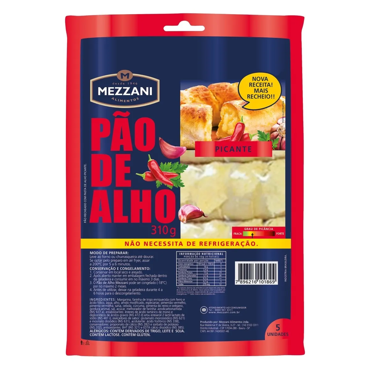 Pão de Alho Picante Mezzani 310G