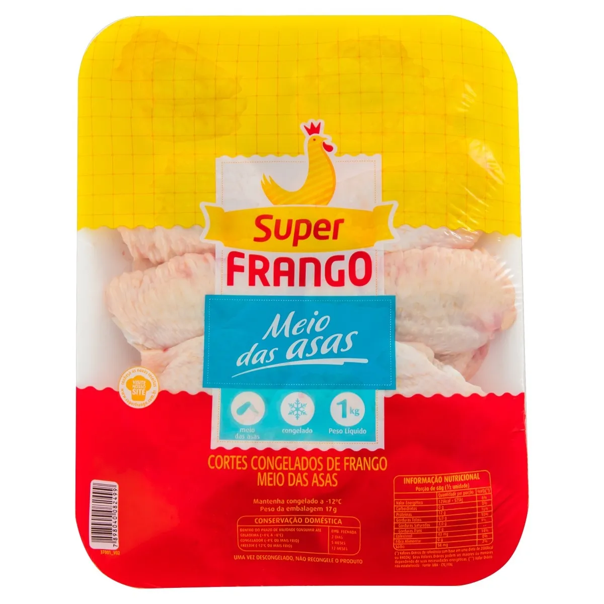 Meio da Asa de Frango Super Frango 1KG