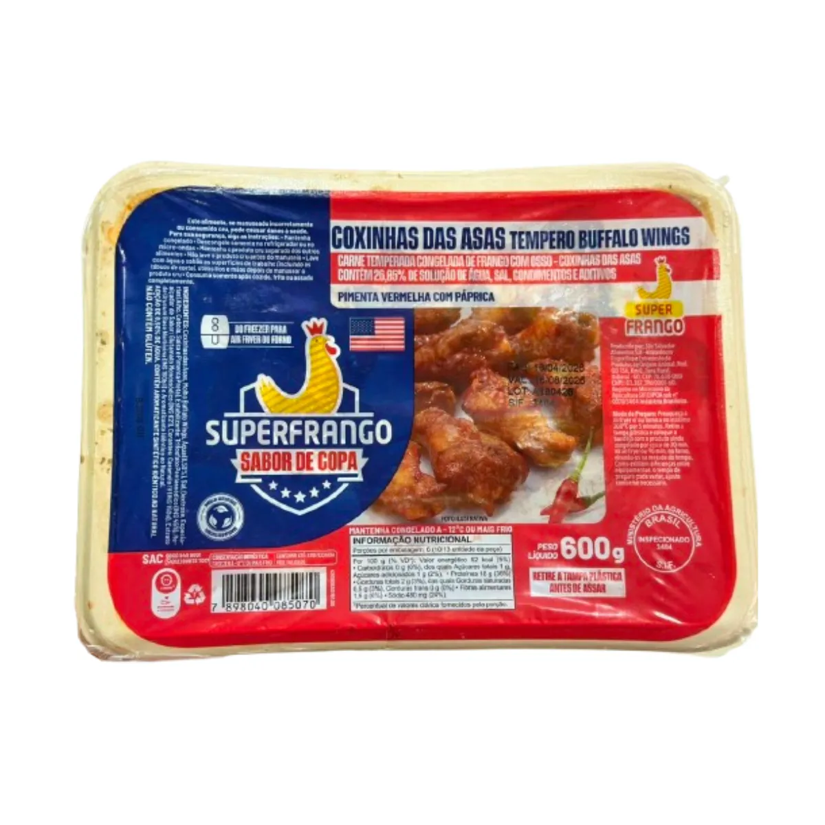 Coxinha da Asa Super Frango Tempero Eua 600G