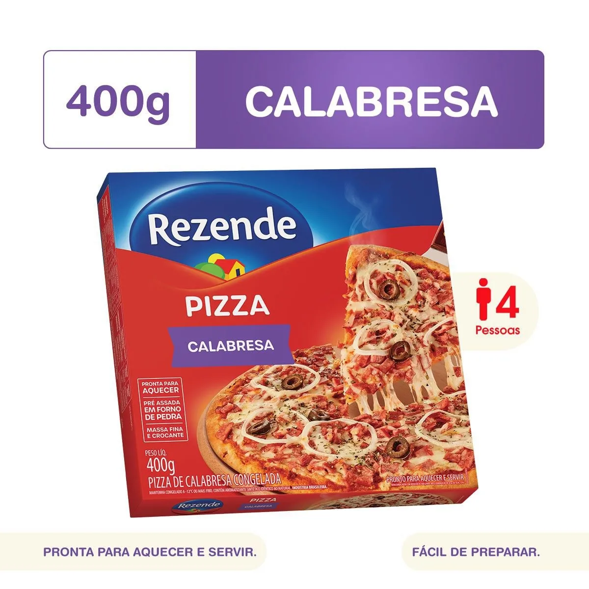 Pizza de calabresa Rezende 400G