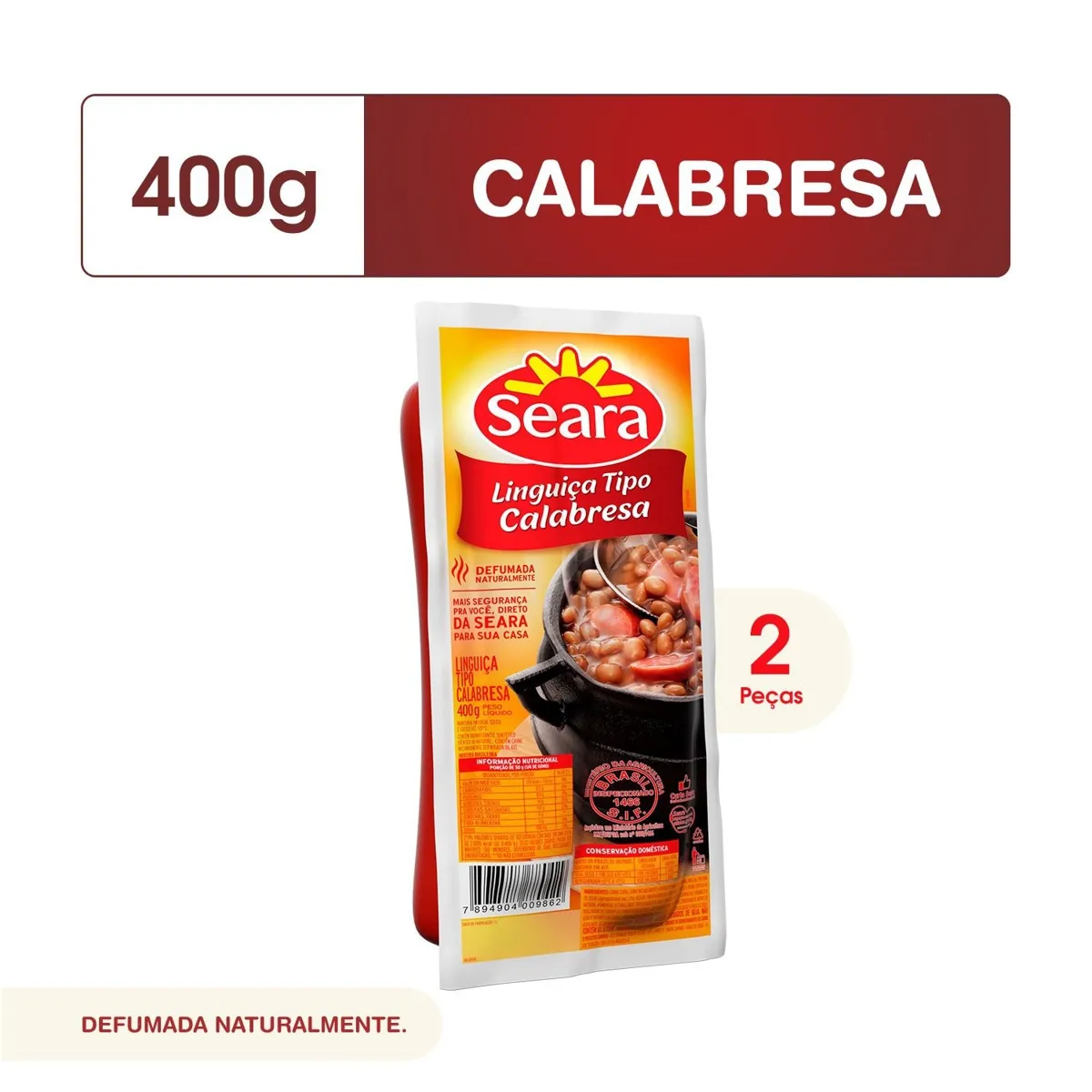 Linguiça tipo calabresa 2pc Seara 400G