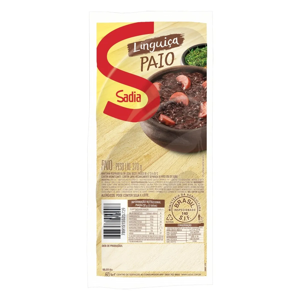 Linguiça Paio Sadia 370G