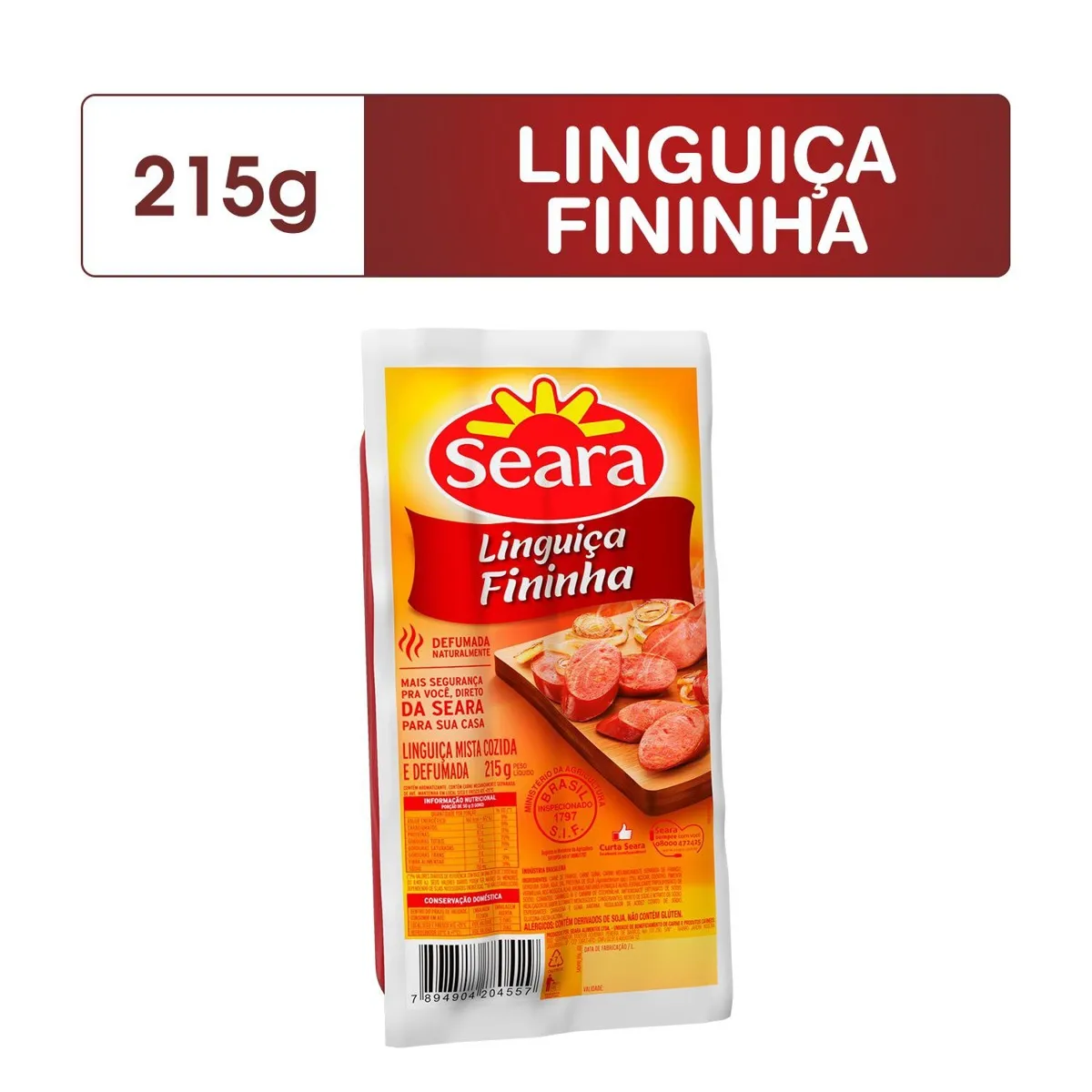 Linguiça Fininha Defumada Seara 215G