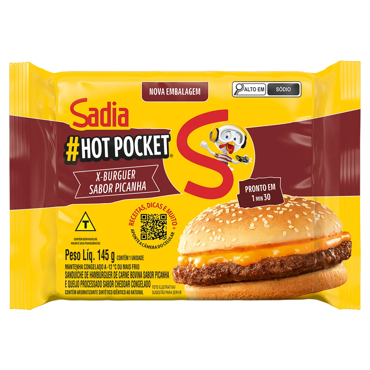Sanduíche X-Burguer Picanha Sadia Hot Pocket 145G